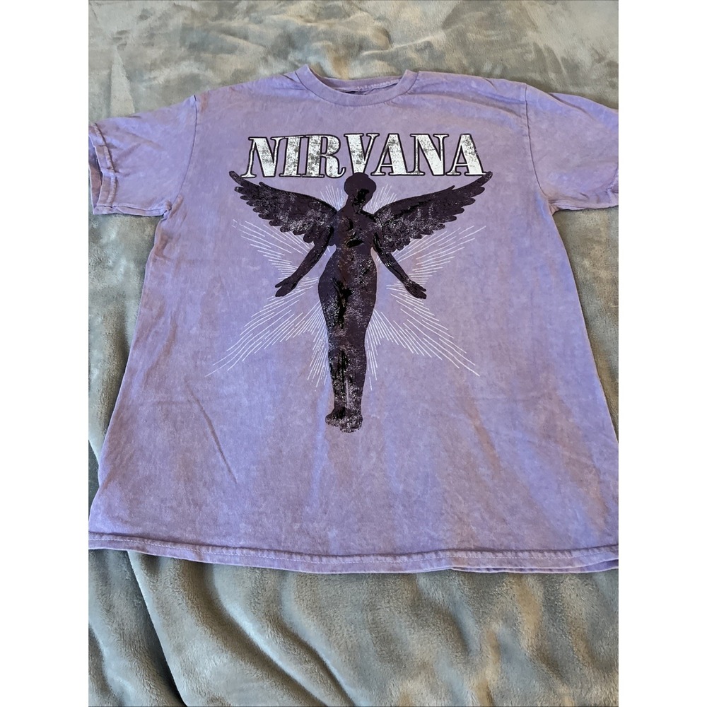 Nirvana Women TShirt Size Med Purple Short Sleeve 100% Cotton New